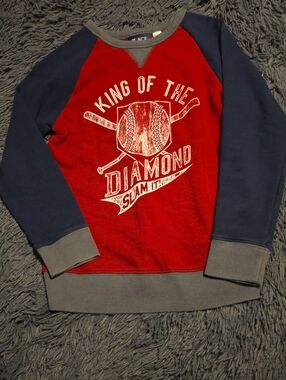 The Children's Place Red, Navy & Gray 'King of the Diamond' Pullover Sweatshirt